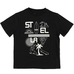 New Stella McCartney T-Shirt Kids Stella Palm 100% Cotton Black NWT Size 8